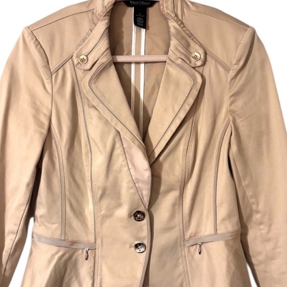 White House Black Market Beige Tan Women's Jacket Blazer Sz 6 Like New - Picture 15 of 15